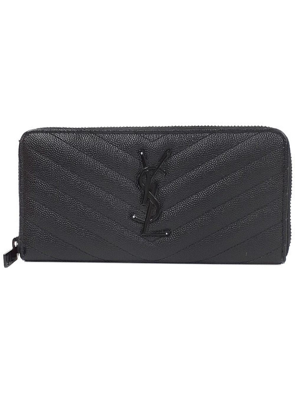 SAINT LAURENT PARIS Saint Paris Monogram Full Zip Wallet Round Long
